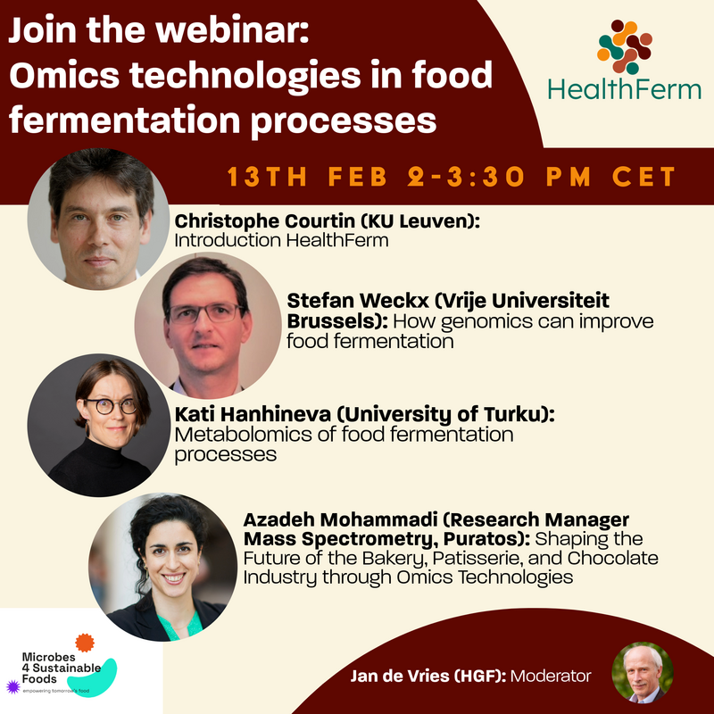 Next Healthferm Webinar on February 13th 2pm CET: Omics technologies in Food Fermentation Processes